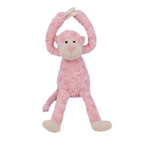 Slingeraap - roze - 45 cm - met klittenband-handjes