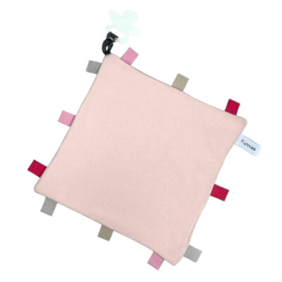 Labeldoekje - met speenkoord - blush roze - 25 x 25 cm