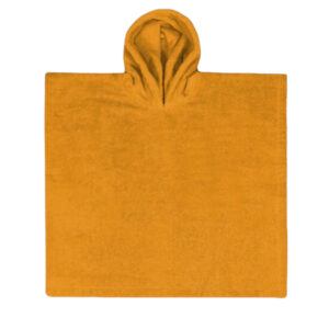 Poncho - okergeel - katoen badstof - 55 x 55 cm - te personaliseren