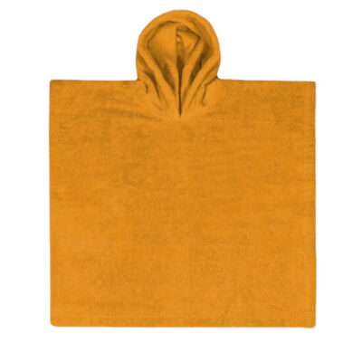 Poncho - okergeel - katoen badstof - 55 x 55 cm - te personaliseren