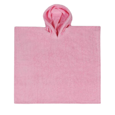 Poncho - roze - katoen badstof - 55 x 55 cm - te personaliseren
