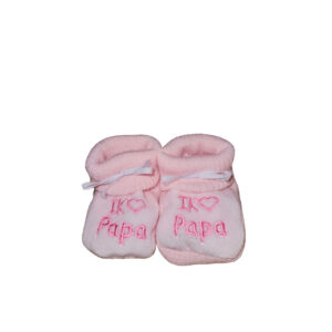 Slofjes - Ik houd van papa - roze - newborn
