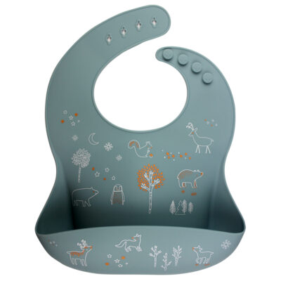 Slabber met print blauw - silicone