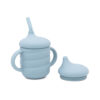 2-in-1 beker met rietjes en tuitbekerdeksel - siliconen - blauw