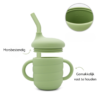 2-in-1 beker met rietjes en tuitbekerdeksel - siliconen - blauw - Afbeelding 4